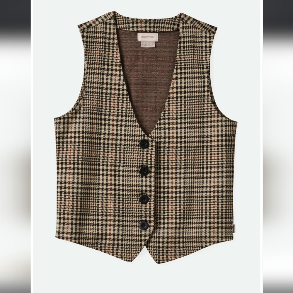NWT Brixton Plaid Leisure Vest